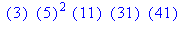 ``(3)*``(5)^2*``(11)*``(31)*``(41)