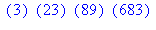 ``(3)*``(23)*``(89)*``(683)