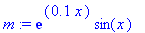 m := exp(.1*x)*sin(x)